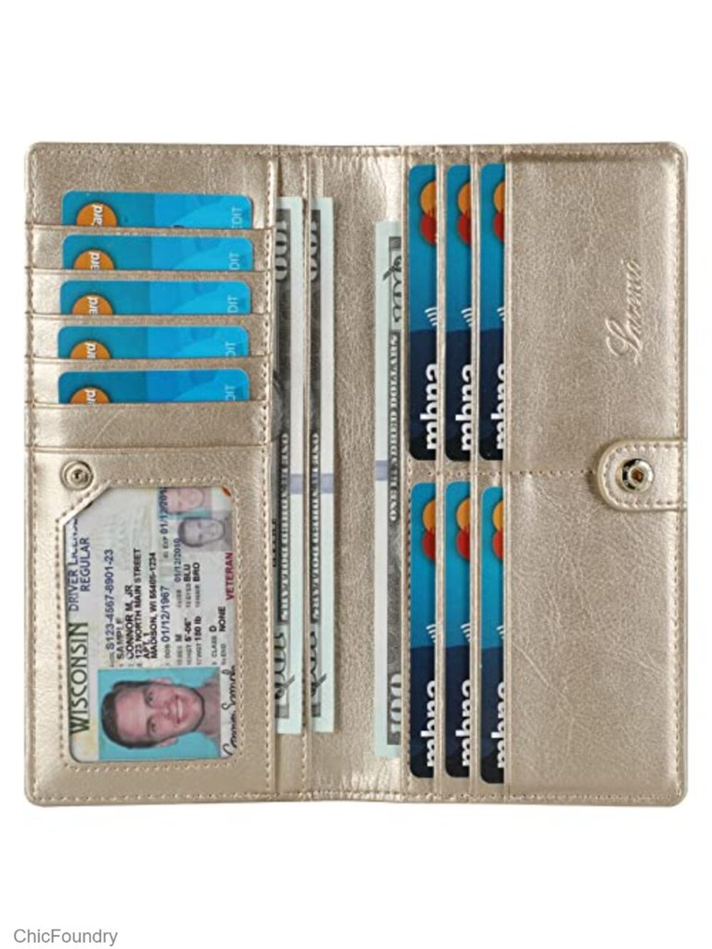 Genuine Leather RFID Blocking Bifold Wallet Credit Card Holder Slim Design